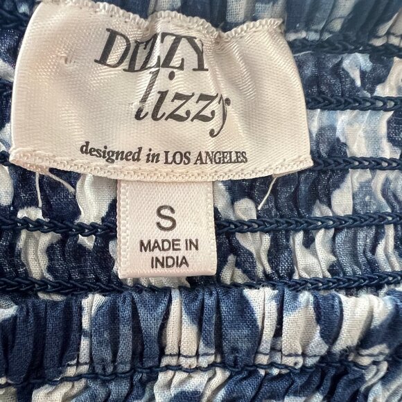 Dizzy Lizzy Smocked Bodice Puff Sleeve Cotton Floral Shirt Top Womens Size Small - Picture 4 of 6